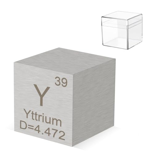 Pevfeciy Yttrium,10mm, 1cm Aluminium Würfel 10mm Metall Dichte Würfel reines Metall hohe Dichte Element Würfel für Element Sammlungen Labor Experiment Material Hobbys von Pevfeciy