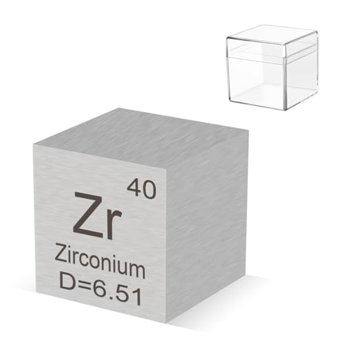 Pevfeciy Zirconium,10mm, 1cm Aluminium Würfel 10mm Metall Dichte Würfel reines Metall hohe Dichte Element Würfel für Element Sammlungen Labor Experiment Material Hobbys von Pevfeciy