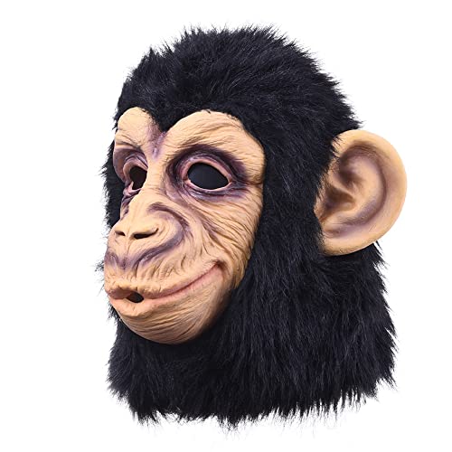 Schimpansen-Kostü | Lustige Tier-Kopfbedeckung, Affe glatt atmende Latexmaske, Neuheit, realistischer Gorilla-Kopf, Halloween, Cosplay, Partykostü Pewell Schimpansen-Kostü | Lustige Tier-Kopfbedeckung, Affe glatt atmende Latexmaske, Neuheit, realistischer Gorilla-Kopf, Halloween, Cosplay, Partykostü Pewell von Pewell