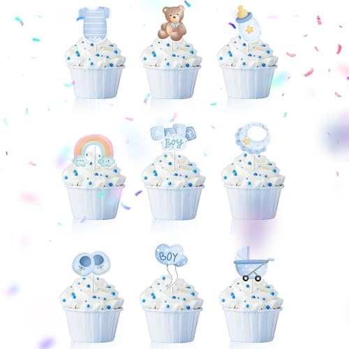 18 Stück Cupcake Topper Baby für Boy, Babyparty Tortendeko Taufe Junge, Babyparty Fotorequisiten Junge, Photo Booth Props fur Baby Part, Baby Muffin Deko Blau für Taufe Deko,Baby Shower,Babyparty 18 Stück Cupcake Topper Baby für Boy, Babyparty Tortendeko Taufe Junge, Babyparty Fotorequisiten Junge, Photo Booth Props fur Baby Part, Baby Muffin Deko Blau für Taufe Deko,Baby Shower,Babyparty von Peysaitr