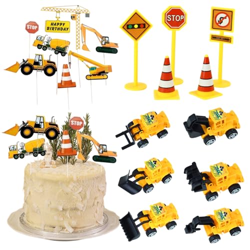Baustelle Geburtstag Tortendeko, 17 Stück Bagger Spielzeugauto Deko, Tortenaufleger Deko, Verkehrsschilder Torte Kuchen Deko, Tortendeko Cartoon, Geschenke für Kinder Junge Baustelle Geburtstag Tortendeko, 17 Stück Bagger Spielzeugauto Deko, Tortenaufleger Deko, Verkehrsschilder Torte Kuchen Deko, Tortendeko Cartoon, Geschenke für Kinder Junge von Peysaitr