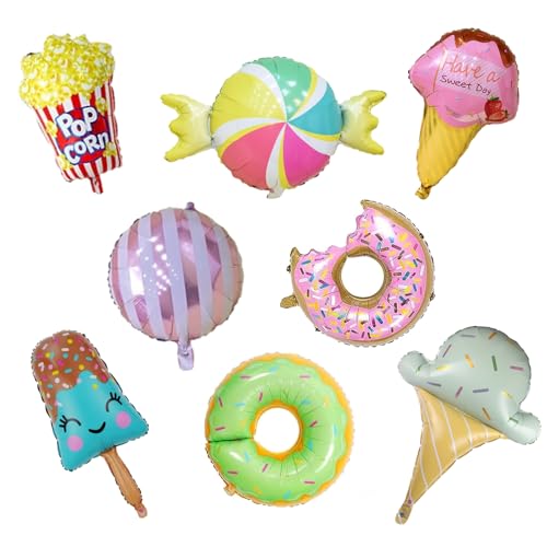 Donut Folienballons Set, 8 Stücke Dekoration Luftballons, Helium Ballon für Kinder Geburtstag Party, Party Dekoration Donut Folienballons Set, 8 Stücke Dekoration Luftballons, Helium Ballon für Kinder Geburtstag Party, Party Dekoration von Peysaitr