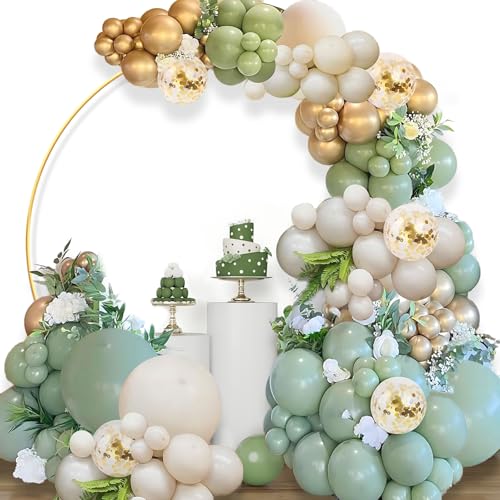 Olive Grün Ballon Girlande, 117 Stück Helium Ballons Set, Luftballons Geburtstag Hochzeit mit Konfetti Ballons, Retro Ballon Girlande für Baby Shower, Brautparty, Jubiläum Party, Geburtstag Deko Olive Grün Ballon Girlande, 117 Stück Helium Ballons Set, Luftballons Geburtstag Hochzeit mit Konfetti Ballons, Retro Ballon Girlande für Baby Shower, Brautparty, Jubiläum Party, Geburtstag Deko von Peysaitr
