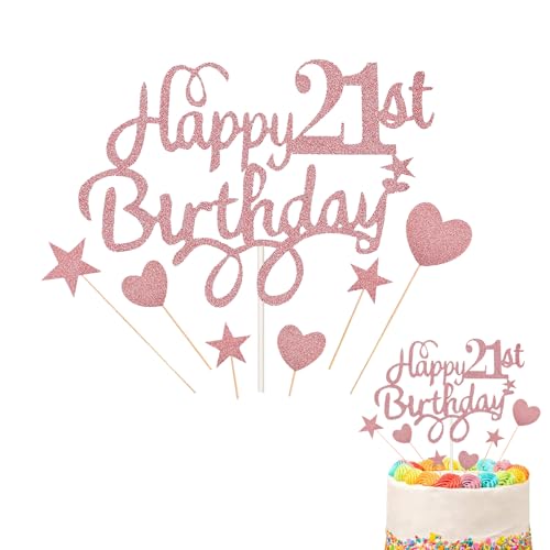 Personalisierte Cake Topper Benutzerdefinierte, Mehrfarbige Nicht Schuppen Doppelseitig Glitzer, Dekoration Happy Birthday Kuchen, 21 Geburtstag Cake Topper Rosegold, Dekoration für Happy Birthday Personalisierte Cake Topper Benutzerdefinierte, Mehrfarbige Nicht Schuppen Doppelseitig Glitzer, Dekoration Happy Birthday Kuchen, 21 Geburtstag Cake Topper Rosegold, Dekoration für Happy Birthday von Peysaitr