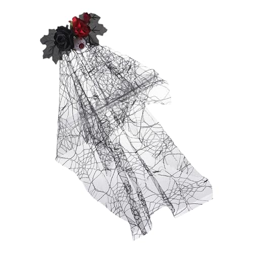 Pffiocix Eleganter Hexenschleier Kopfschmuck mit Schleife, Halloween-Party-Kopfbedeckung für Damen, Rollenspiel, Cosplay, Kostüm, Gothic, Halloween-Partykleid Pffiocix Eleganter Hexenschleier Kopfschmuck mit Schleife, Halloween-Party-Kopfbedeckung für Damen, Rollenspiel, Cosplay, Kostüm, Gothic, Halloween-Partykleid von Pffiocix