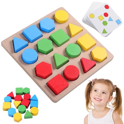 Formpassungsspiel, hölzerne Rätsel Formfarben Matching Game für Kinder, logische Bildungsmontessori-Spielzeuge für Senioren oder Kinder 3-6 Jahre alte Jungen Girlsshape Formpassungsspiel, hölzerne Rätsel Formfarben Matching Game für Kinder, logische Bildungsmontessori-Spielzeuge für Senioren oder Kinder 3-6 Jahre alte Jungen Girlsshape von Pfjsseey