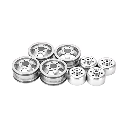 Phefop 1/16 Aluminium-RC-Felgennabe und Performance-Radnabe für WPL Fj40 C14 C24 B14 B24 B16 B36, Geeignet für Langes, Raues Fahren, für RC-Enthusiasten (Silver) von Phefop