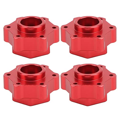 Aktualisieren Sie Ihr RC Auto mit 2 Paaren RC Widen Rad Sechskant-Adapter für LOSI LMT LKW, Robuste Aluminium-Legierung Sechskant-Adapter Konverter für 1/8 LKW (Rot) von Phefop