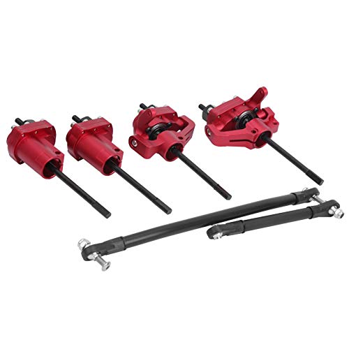 Aluminiumlegierung RC Vorderachse Set für Hinterachse mit Extremer Bodenfreiheit für Axial SCX10 II 90046 90047 RC Auto, Geeignet für Heimwerker-Fans (Rot) von Phefop