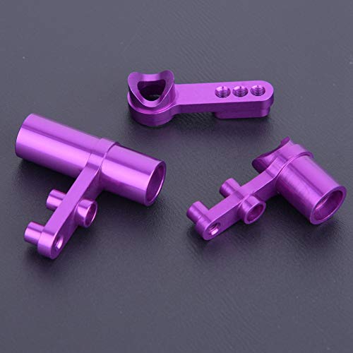 Exquisite Qualität Verarbeitung Aluminium Lenker Servo Saver Dauerhafte Verbesserung für HSP 1:10 RC Modell Auto Zubehör RC Blau Violett 3er Set (Lila) von Phefop
