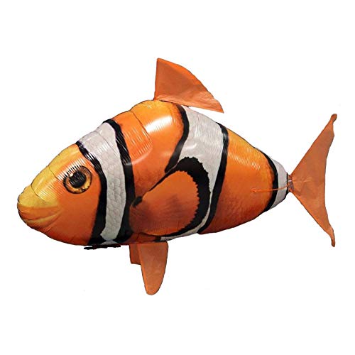 Fernbedienungshaie Spielzeug, Aufblasbare Indoor Flying Fish Toy Helium RC Haie Clownfish Geschenke, Aufgeblasener Spielzeugfisch mit Controller für (YELLOW) von Phefop