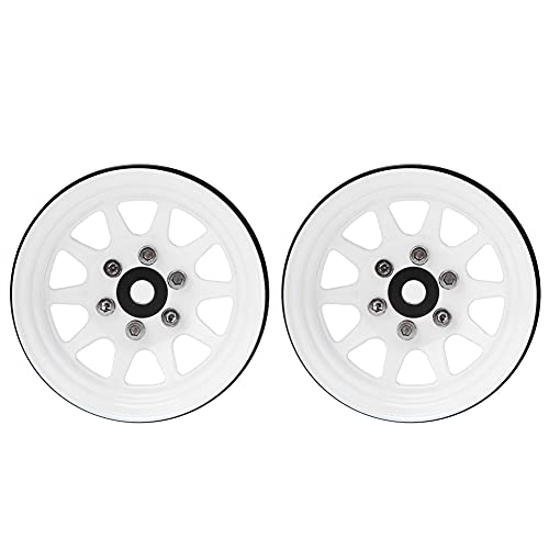 Phefop Auf der Suche nach Allen Leichtmetallrädern für Beadlock Stark für -4 1/10 RC Crawler Car, Schwarz, 2pcs Montment (White) von Phefop