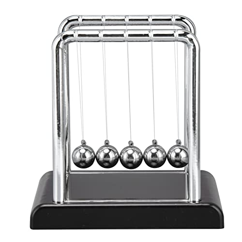 Phefop Balance Pendulum Ball, Newton Birthplace Balance Pendulum Classic Newton Swing Ball mit Claret Basis für Büroschlafzimmer Wohnzimmer Schreibtisch Dekorationen (schwarzer Boden) von Phefop