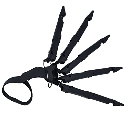 Phefop Bewegliche Finger für Halloween-Cosplay – Größe: 24,9 cm, Lange Fingerklaue – Lebendig und Farbecht – Ideal für Cosplay-Aktivitäten und Kostümpartys (Schwarze rechte Hand) von Phefop