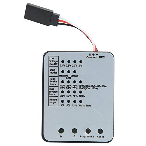 Phefop ESC -Programmkarte ohne Praktische Besen mit Niedrigen Spannungskürzungen, Angepasst an RC -CAR Fans (Schwarz-Weiss) von Phefop