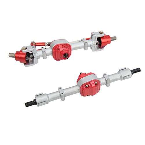Phefop Metall-Vorder-Hinterachs-Set für MN D90 D91 99S FJ45 1/12 RC-Car, mit Befestigungsschrauben, Verbessert die Leistung (Silberrot) von Phefop