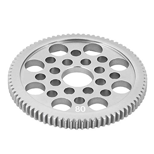 Phefop Metallgetriebemotor RC-Autozubehör Langlebiges Material Hohe Festigkeit für RC Auto 1:10 S CS R31 SCX10, 85T Silbergetriebe für Fans (80T) von Phefop