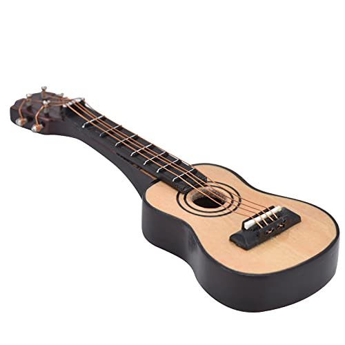 Phefop Miniatur-Gitarre aus Holz, Zubehör für Puppenhaus, 1/12, Zimmerbox, Dekoration aus Metall, Birke (klassische Gitarre) von Phefop