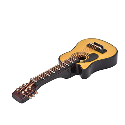 Phefop Miniatur-Gitarrenmodell aus Holz, Puppenhauszubehör, 1/12 Zimmerbox, Dekoration aus Metall aus Birke (Ballade) von Phefop