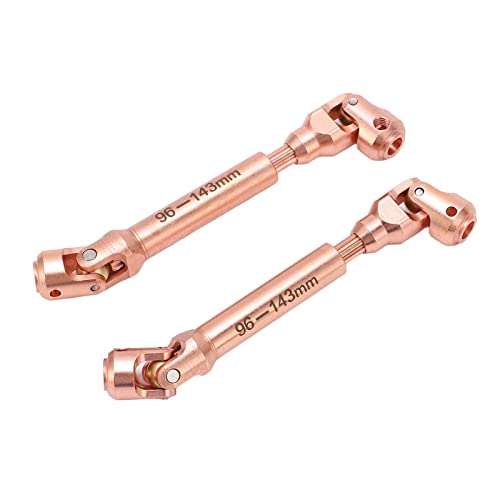 RC-Getriebewelle aus Stahl, Maßstab 1:10, Antriebswelle mit Sechs Zähnen und Messingperle für Ferngesteuertes Modell, für Axial SCX10 90046, Farbe: Roségold (105MM) von Phefop