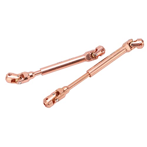 RC-Getriebewelle aus Stahl, Maßstab 1:10, Antriebswelle mit Sechs Zähnen und Messingperle für Ferngesteuertes Modell, für Axial SCX10 90046, Farbe: Roségold (120mm) von Phefop