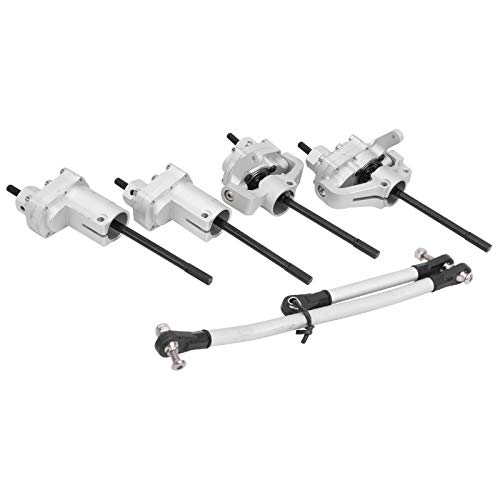 Phefop RC Hinterachsen-Set aus Aluminiumlegierung mit extremer Bodendistanz für RC Axial SCX10 II 90046 90047, geeignet für Heimwerker (Silber) von Phefop