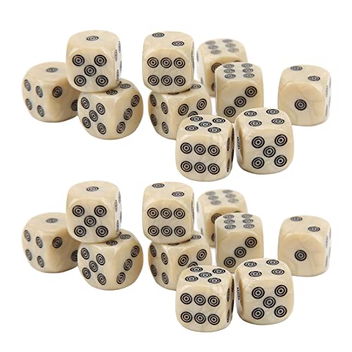Phefop Weiße Perle Getreidekreispunkte Set von Würfel, Natürlich Zum Lesen von Kompaktdaten von 16 Mm für Heimspiele und Unterricht zu Hause, Langlebiges Material, 20 Paket von 20 Phefop Weiße Perle Getreidekreispunkte Set von Würfel, Natürlich Zum Lesen von Kompaktdaten von 16 Mm für Heimspiele und Unterricht zu Hause, Langlebiges Material, 20 Paket von 20 von Phefop