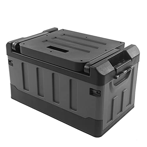 Phefop Zusammenklappbare Aufbewahrungsbox Fürs Auto, Faltbarer Kofferraumcontainerstuhl mit Großer Kapazität, 70 L, 200 Kg Tragkraft für Heimreisen, Angeln, Camping von Phefop