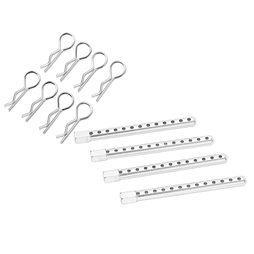 RC-Auto-Gehäusesäule aus Aluminiumlegierung, langlebig, mit R-Stiften für HSP 94102 94122 94103 94123 1/10, Autozubehör, Modell (Silber) von Phefop