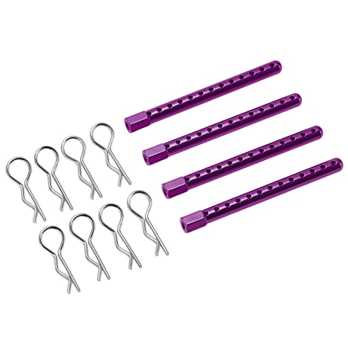 RC-Auto-Gehäusesäule aus Aluminiumlegierung, langlebig, mit R-Stiften für HSP 94102 94122 94103 94123 1/10, Autozubehör, Modell (Violett) von Phefop
