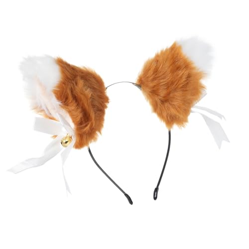 Süße Tierische Ohren Haare, Helle Farben Animal Headwear Hair Hoop für Partys, Tanzkostüme, Schulfestivals (Camel Weiß & Beige & Weiß) von Phefop