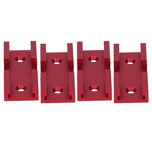 T-Gleis-Kreuzungsstücke, T-Gleisverbindungen, T-Gleisverbindungen, T-Gleisnut, 4-teilig, kompakt, für Tischler, zum Basteln (rot) von Phefop
