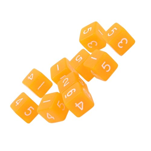 Würfel-Set aus Kunststoff, transparent, 30 Stück, Würfel mit 6 Seiten, für Brettspiele und Mathematik, kompakt und tragbar, ideal für Kinder (Orange) von Phefop
