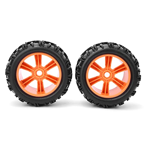 ZD Racing 8477 RC-Autoreifen aus Gummi für RC-LKW-Radnaben, 2 Stück, Gummireifen, Orange (Orange) von Phefop