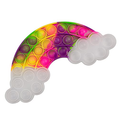 Fidget Pop Toy / Sensory Toy - Regenbogen-Form - 22 cm - in Regenbogenfarben - Push Pop Stressabbau von PhiLuMo