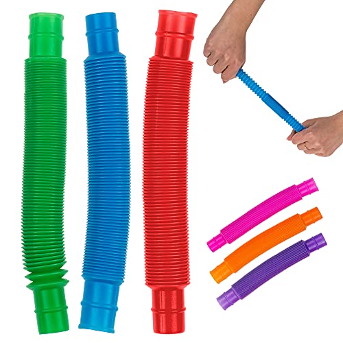 Fidget Pop Tube Stretchrohr / Pop It Sensorik Spielzeug - 3 Stück, je bis zu 45 cm lang & in bunten Farben von PhiLuMo