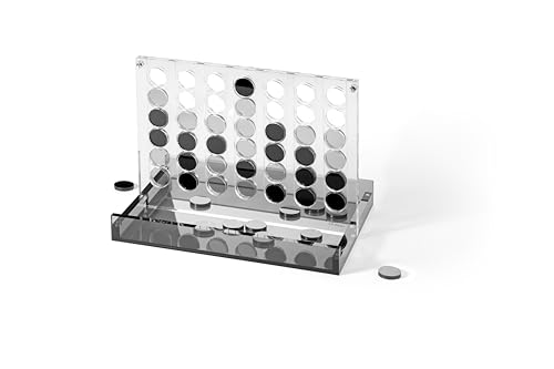 PHILIPPI Yap Strategiespiel aus Acryl, 4 Gewinnt Brettspiel, Transparent mit Grauen und Schwarzen Steinen, 30 x 40 cm von Philippi