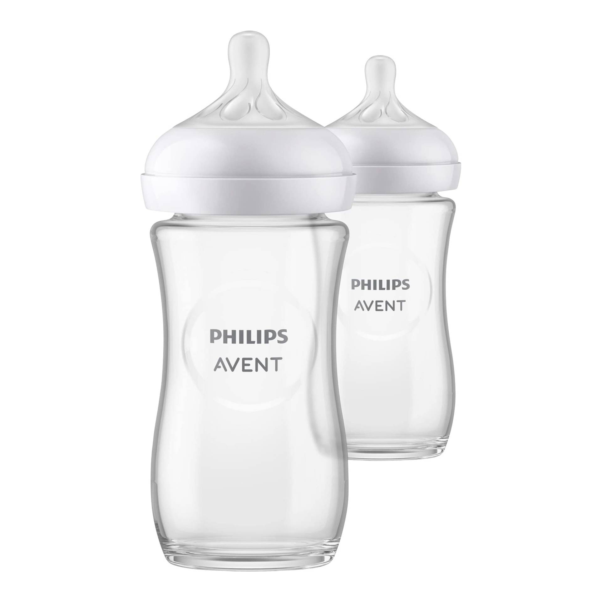 Philips Avent 2er-Pack Babyflasche Natural Response, Glas, 240ml, ab 1M von Philips Avent