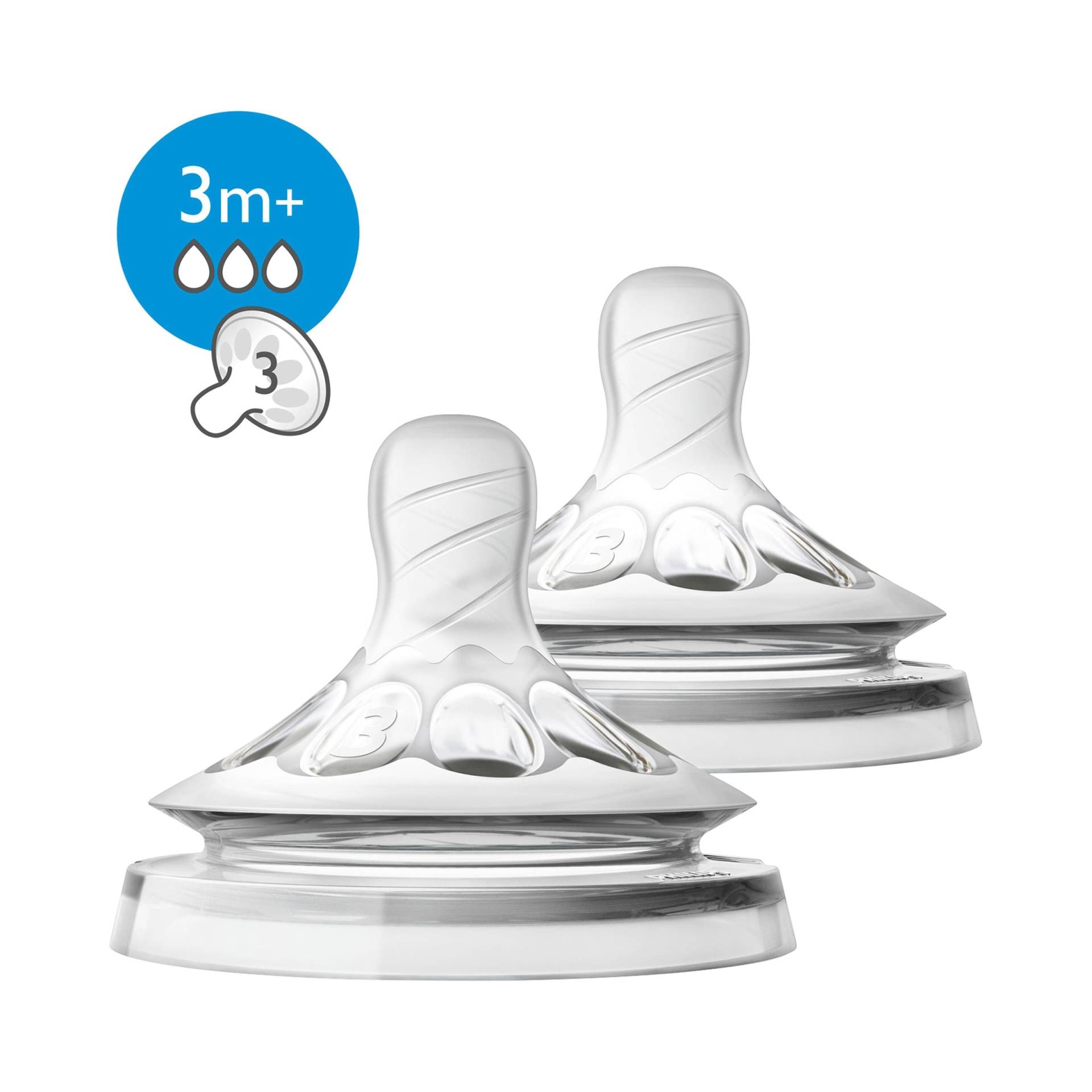 Philips Avent 2er-Pack Natural Sauger, SCF043/27, Silikon, ab 3M von Philips Avent