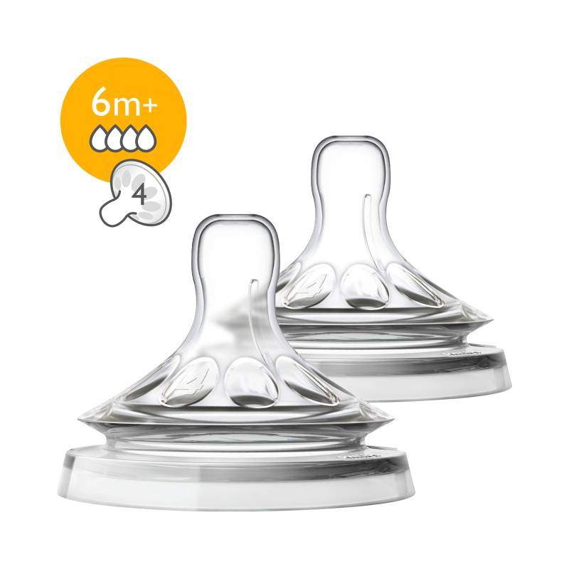 Philips Avent 2er-Pack Natural Sauger, Silikon, ab 6M von Philips Avent