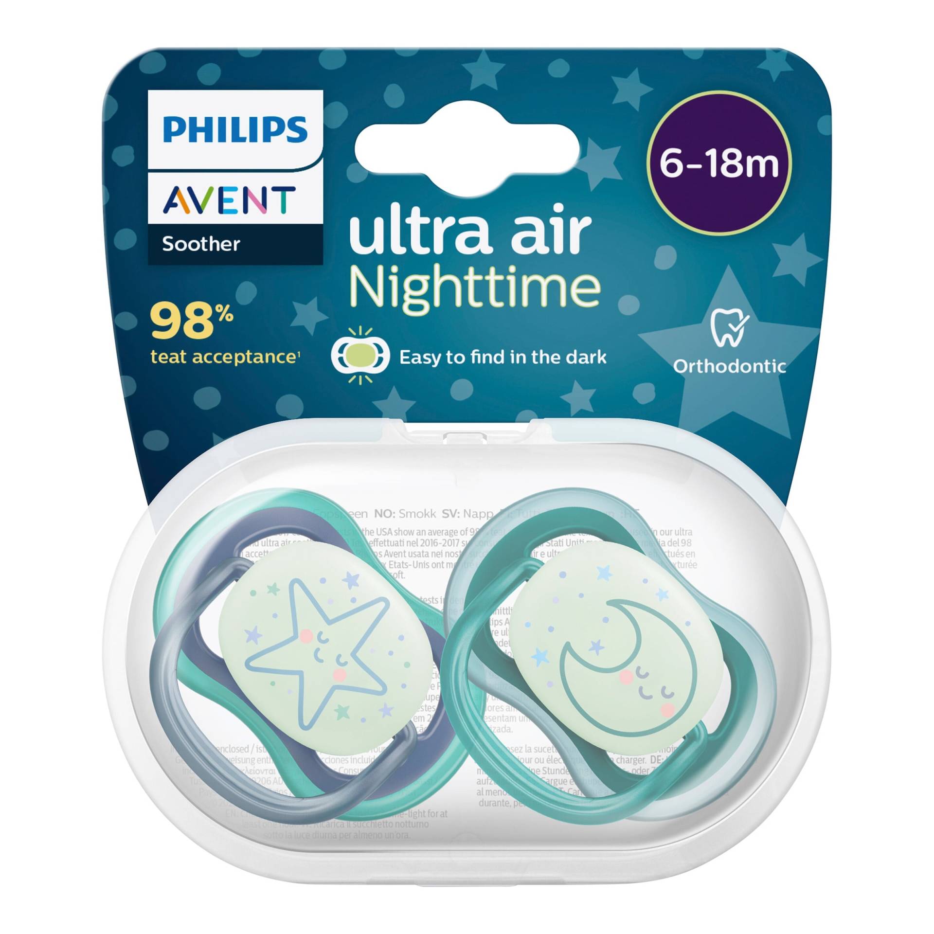 Philips Avent 2er-Pack Schnuller ultra air night, 6-18M Philips Avent 2er-Pack Schnuller ultra air night, 6-18M von Philips Avent