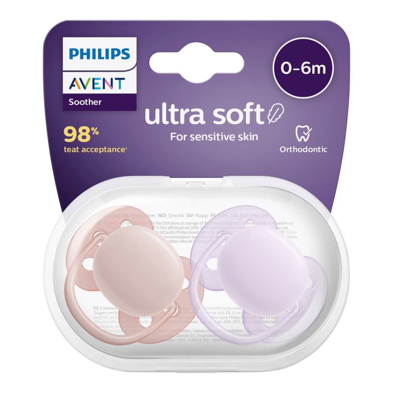 Philips Avent 2er-Pack Schnuller ultra soft, 0-6M von Philips Avent