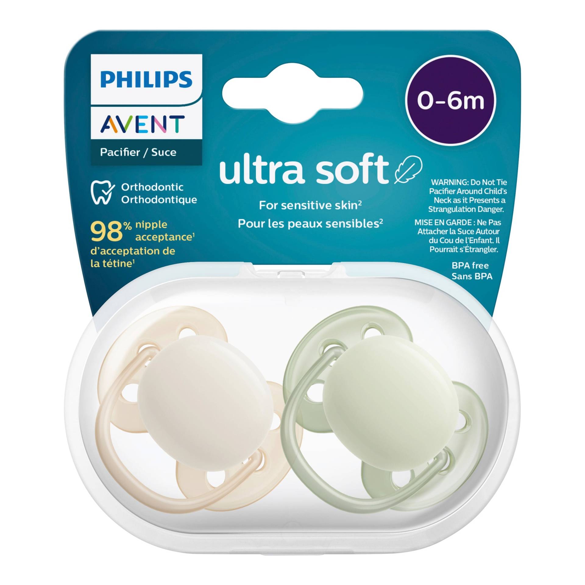 Philips Avent 2er-Pack Schnuller ultra soft, 0-6M Philips Avent 2er-Pack Schnuller ultra soft, 0-6M von Philips Avent