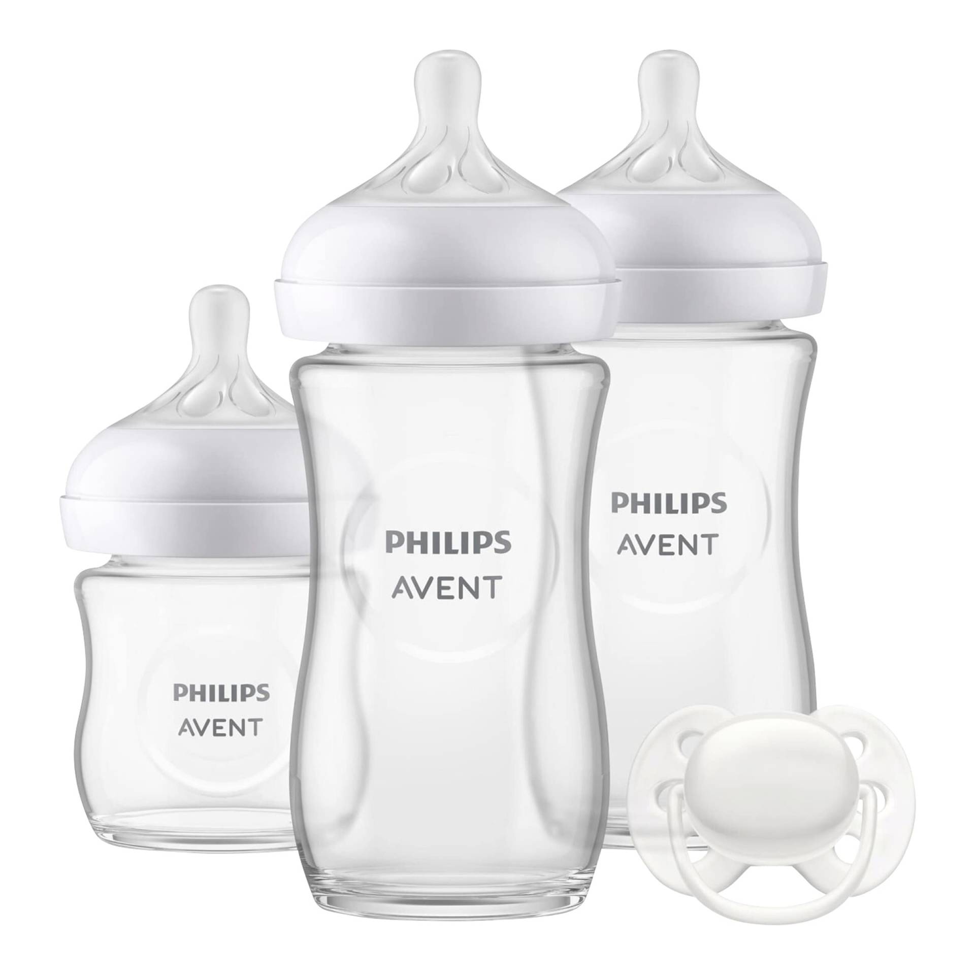 Philips Avent 4-tlg Babyflaschen-Set, Natural Response, Glas, ab Geburt von Philips Avent