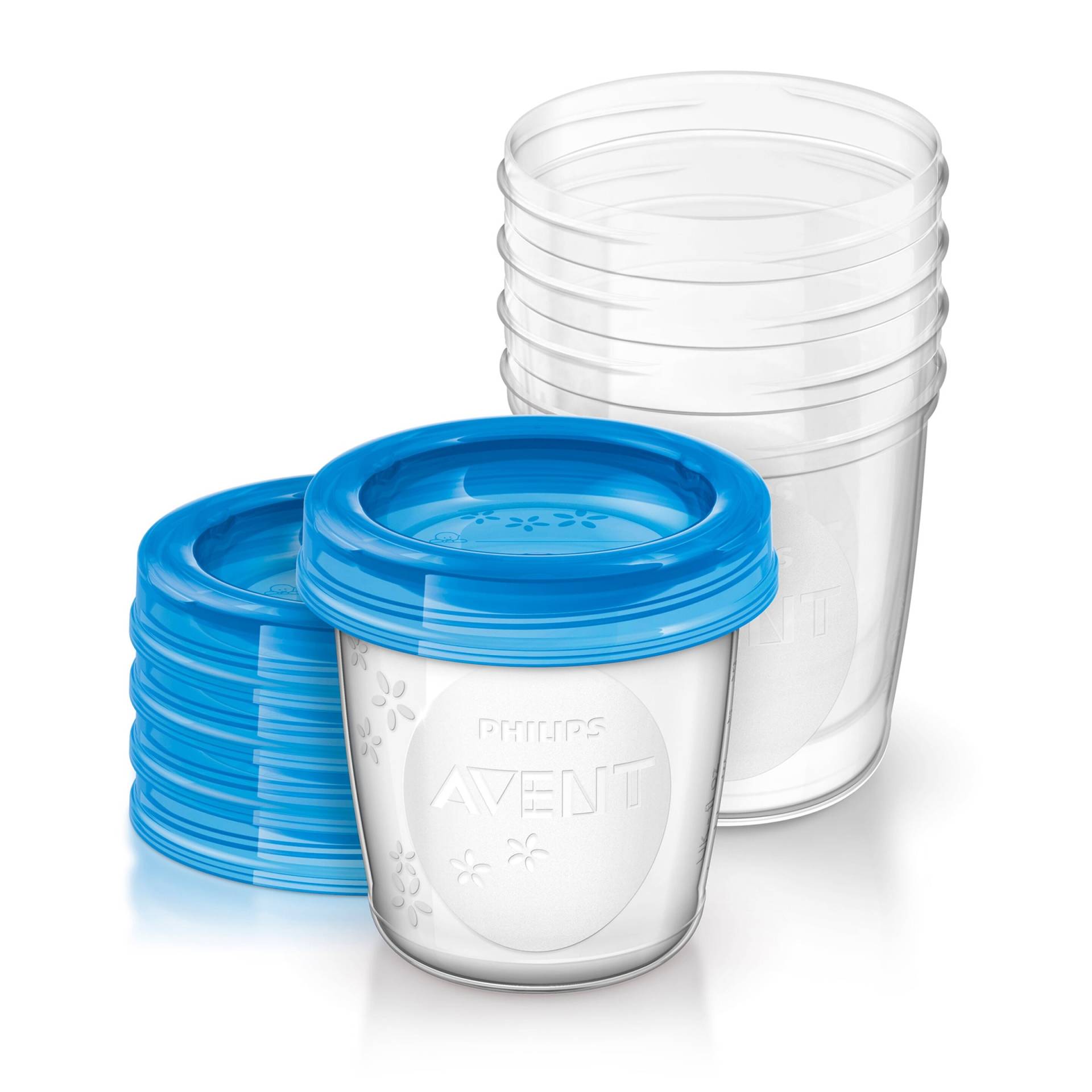 Philips Avent Aufbewahrungsbecher für Muttermilch, SCF619/05, 5x180ml Becher von Philips Avent