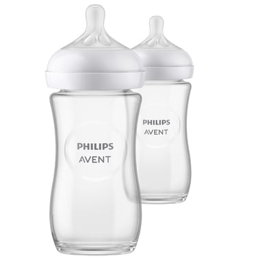 Philips Avent Babyflasche SCY933/02 Natural Response aus Glas 240 ml 2 Stück von Avent