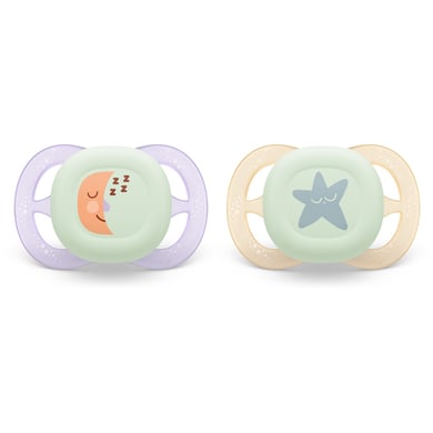 Philips Avent Nachtschnuller Ultra Start SCF075/07 0-2 Monate in lila/gelb von Avent