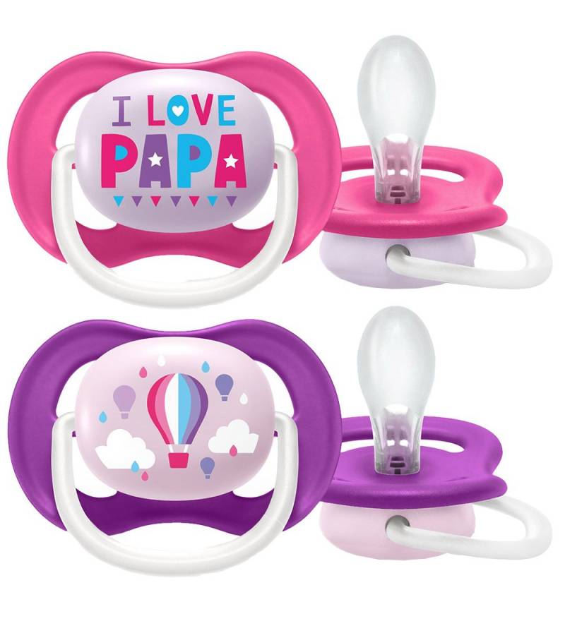 Philips Avent Schnuller - 2er-Pack - Ultra Air - Rosa/Lila m. Pr - Philips Avent - One Size - Schnuller Philips Avent Schnuller - 2er-Pack - Ultra Air - Rosa/Lila m. Pr - Philips Avent - One Size - Schnuller von Philips Avent