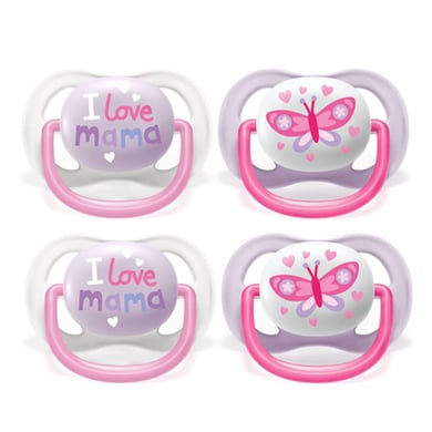 Philips Avent Schnuller ultra air SCF080/02 Collection Happy 0-6m Girl Mama/Butterfly im Doppelpack Philips Avent Schnuller ultra air SCF080/02 Collection Happy 0-6m Girl Mama/Butterfly im Doppelpack von Avent