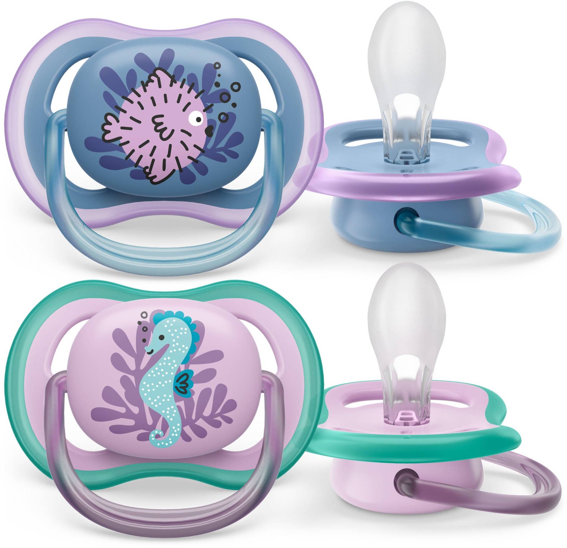 Philips Avent Ultra Air Deco Schnuller 2er-Pack 6-18m, Blau/Lila Philips Avent Ultra Air Deco Schnuller 2er-Pack 6-18m, Blau/Lila von Philips Avent
